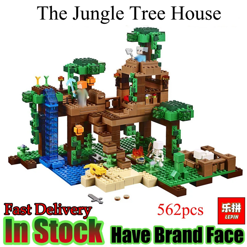

Minecrafted 562Pcs The Jungle Tree House My World Model Building Blocks Compatible LegoINGly Toys for Children
