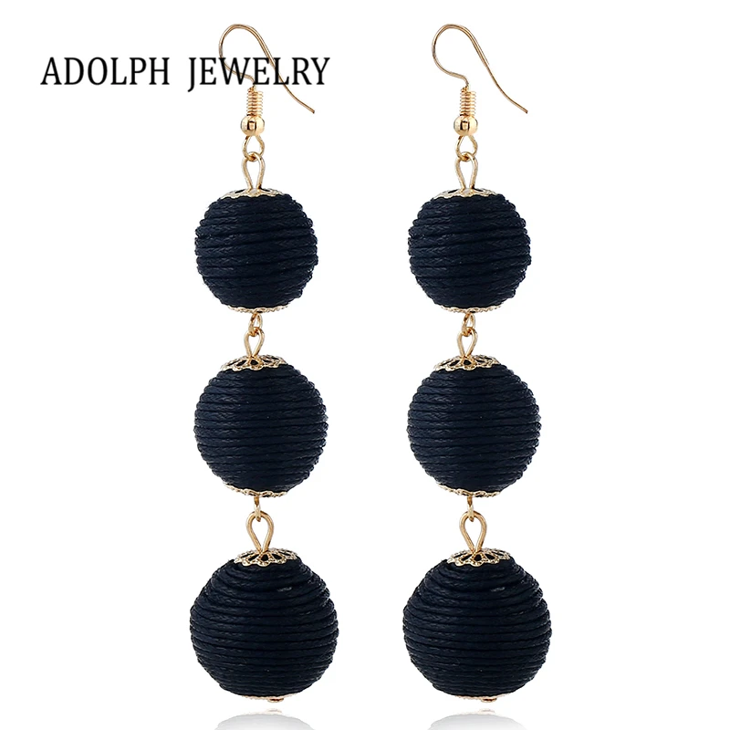 

ADOLPH Jewelry for Women New Arrive Accessories Creative Party Earrings Concise Style Weave Cotton Balls Drop Dangle Earrings