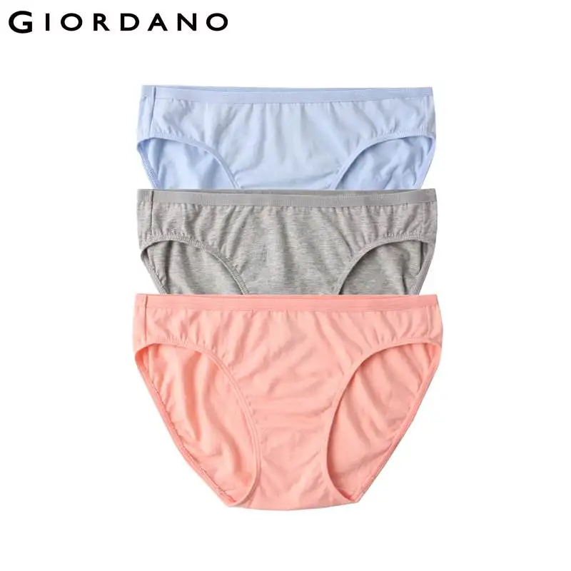Giordano Три пары эластичных трусов выполненых из натурального хлопка а так же