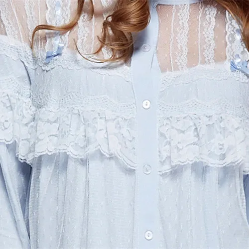 Ночная рубашка женская винтажная белая с сеточкой для дома 2020|vintage nightdresses|long