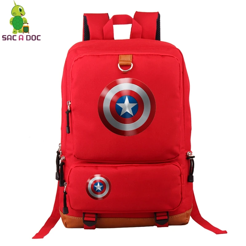 Супергерой Женский Мужской рюкзак Капитан Америка противоугонные рюкзаки студенческий рюкзак для ноутбука подростковый рюкзак для путешествий