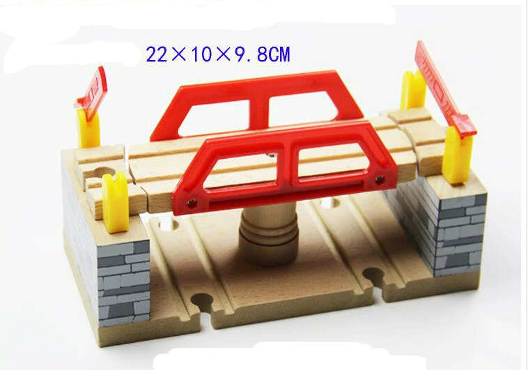 EDOWNE Томас деревянный поезд разнообразие трек железнодорожные аксессуары станция крест компонент обучающая игрушка fit Thomas Biro - Цвет: Switch Bridge