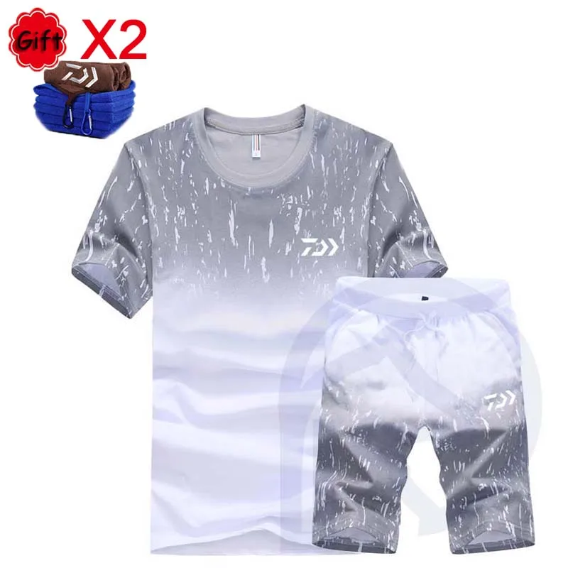 

Spring Summer Fishing Clothing Short Sleeve Men Breathable Outdoor Sportswear Fishing Clothes Shirt Short Pant Fishing Towel