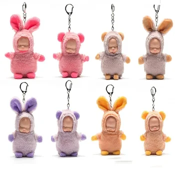 

Baby Cute Plush Sleeping Dolls Stuffed Toys Rabbit Bear For Car Phone Bag PP cotton Ornaments 10cm