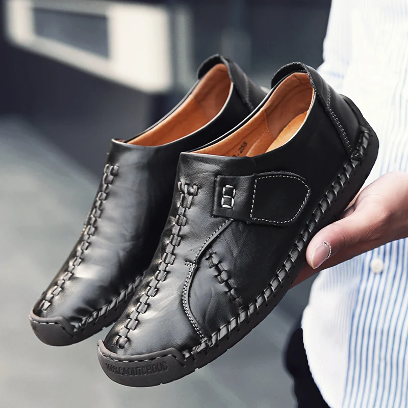 

Men's Sneakers Genuine Leather Loafers Fashion New Casual Men's Shoes Soft Driving Shoes Men Mocasines Hombre