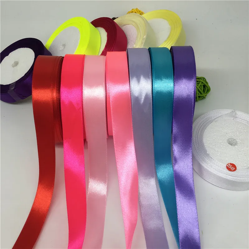 

25 Yards 20mm Coloful Satin Ribbon Packing Material DIY Bow Craft Decor Wedding Party Decor Gift Wrapping Scrapbooking Supplies
