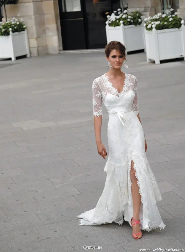 2014 New Arrival Sexy Lace Appliques Front Slit Wedding Dress | Свадьбы и торжества