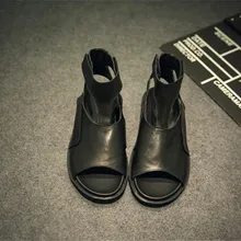 Сандалии из натуральной кожи в европейском стиле; римские сандалии с высоким берцем; уличные пляжные сандалии на толстой подошве; кожаный крючок и петля; мужские сандалии