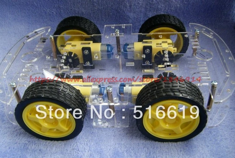 

free shipping Smart car chassis/tracing car/robot/take encoder/speed/strong magneto/ZK-4wd