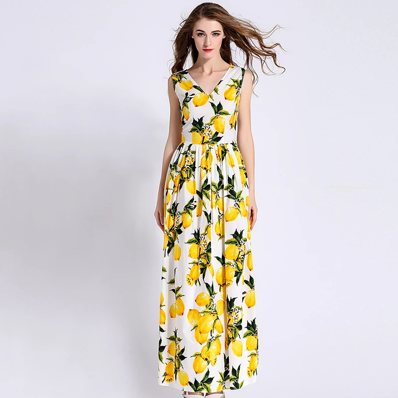 Women's lemon print dress Clearance
