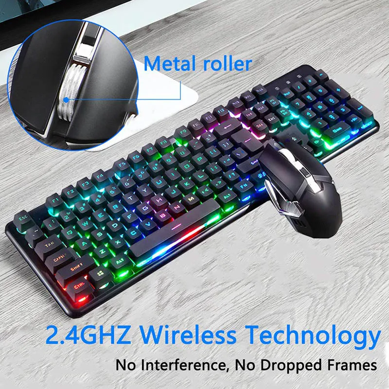 

Keyboard with Mouse Set Rechargeable Backlight Mechnical Gaming Keypad Set SD998