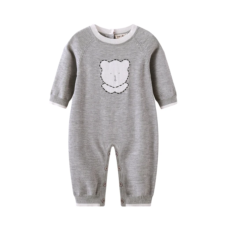 

Auro Mesa infantil Newborn Baby Boys Knitting Bear Romper Cute Baby Jumper roupa infantil menino recem nascido