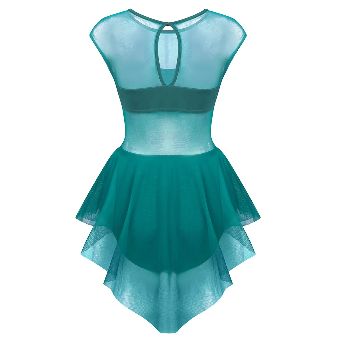 IEFiEL/балетное платье для женщин, асимметричное Сетчатое платье с вырезами спереди и вырезом на спине, платье для танцев, гимнастическое