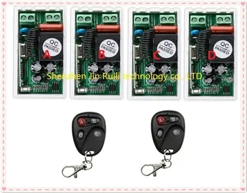 

most simple wiring AC220V 1CH Radio Controller RF Wireless Relay Remote Control Switch 315 MHZ 433 MHZ 2Transmitter +4 Receiver