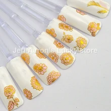 10 шт./партия 3d горячего тиснения Розовые наклеивающиеся Переводные картинки для детей советы для дизайна ногтей инструмент украшения красоты ногти декоративный цветок