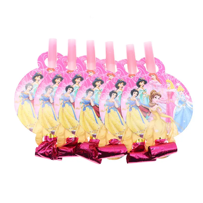 

6pcs/lot Six princess Theme Blows Disposable Tableware Party birthday party decorations kids party supplies Wedding Decoration