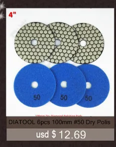 6pcs 100mm#100 B dry polishing pads Very competitive sander disc diameter 4inch Resin bond diamond flexible polishing pads