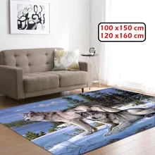 3D Рисунок волка ковер для гостиной Нескользящие прямоугольные Коврики для спальни диван йога коврик Домашний Декор(7 стилей