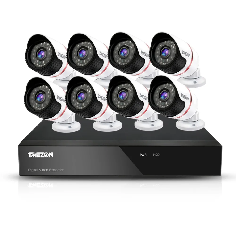 Tmezon AHD 8CH 1080P DVR CCTV 8 шт 1080P 2.0мп камера домашняя охранная система видеонаблюдения CCTV наружная Всепогодная цилиндрическая камера комплект