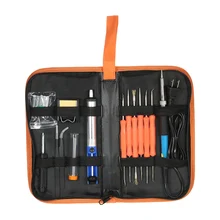 Портативный Сварка ремонт инструмент Регулируемая температура припоя Утюг электрический комплект утюги+ 5 шт. Советы+ Пинцет Припой инструмент провод комплект