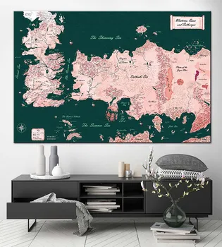 

Large Canvas Map Game Of Thrones Map GOT Print The Known World Map Map On Canvas GOT Poster Home Decor Canvas Print Wall Art