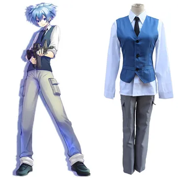 

Cosplay for Shiota Nagisa Assassination Classroom Cartoon Anime Uniform Vest Boy Adult Costume Anime Carnaval Party Full Set