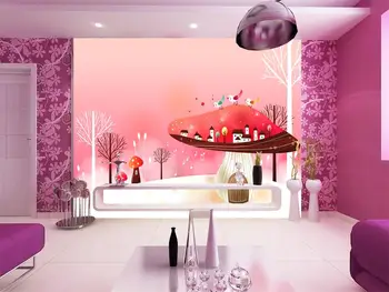 

3d photo wallpaper custom mural mushroom hut fairy tale world 3d painting TV background non-woven sticker wallpaper for wall 3d