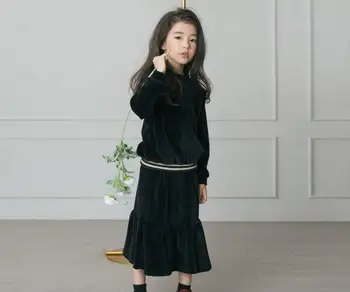 

New Baby Girls Boutique Teenage Dress Sets: Top+Skirts Princess Fashion Suits 6 sets/lot Free shipping