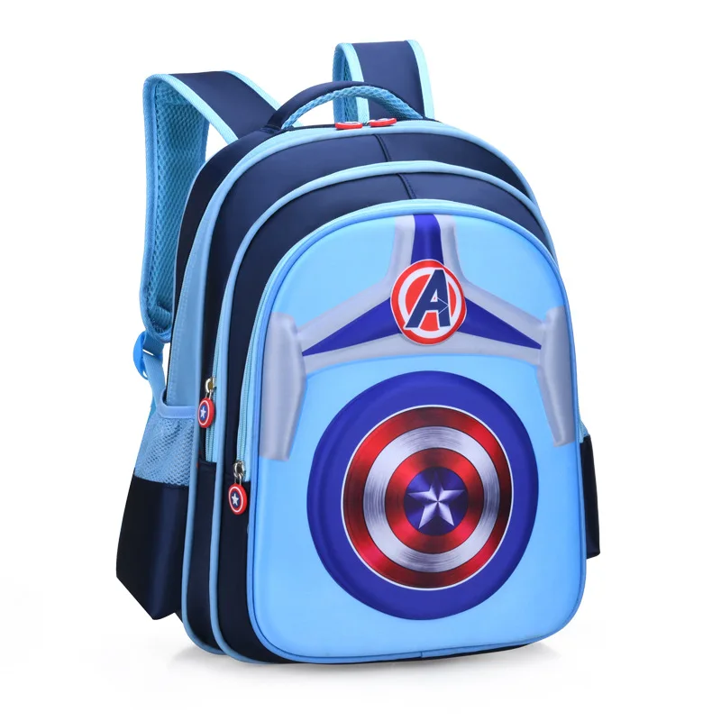 Детские рюкзаки с изображением Капитана Америки для мальчиков и девочек, школьный рюкзак с рисунком из мультфильма, Детские водонепроницаемые школьные рюкзаки PJL072
