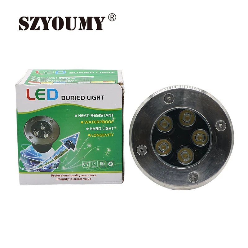 SZYOUMY Led IP67 Underground Lamps 5W Waterproof Buried Lamp White 12V