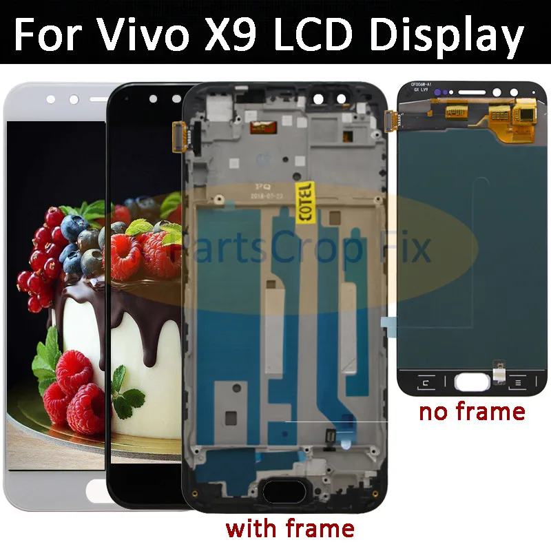 

Replacement Parts For VIVO X9 LCD Display 100% Tested Touch Screen Digitizer Full Assembly Best Quality White 5.5" With Frame