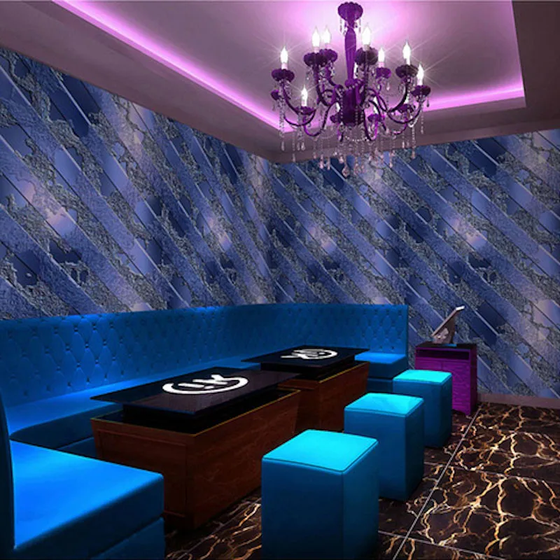 

Custom 3D Stereoscopic Print DIY Fabric Textile Wallcoverings For Walls Cloth Murals Matt Silk KTV Commerce Stripe Washable Good