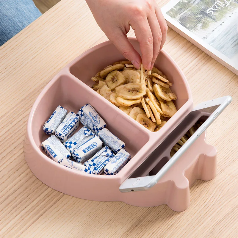 Multifunctional Plastic Lattice Snacks Food Fruit Storage Box Dish Tabletop Grocerie Storage Plate Organizer B8