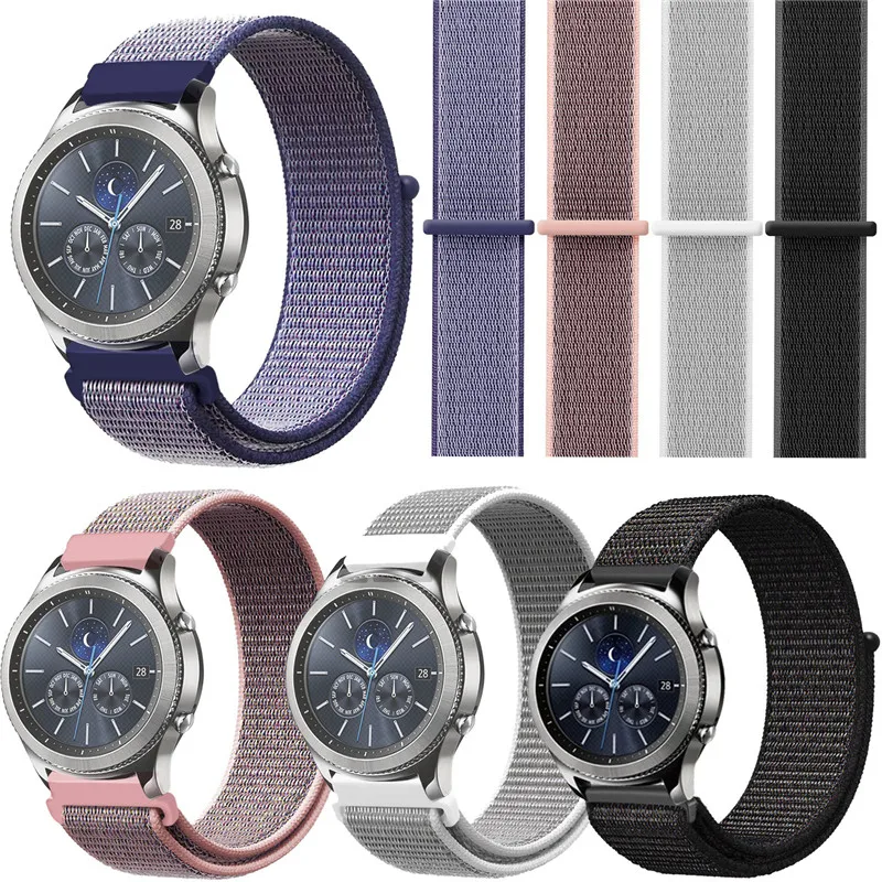 Ремешок нейлоновый спортивный для Samsung Gear S3 S2 Frontier Classic прочный тканевый браслет