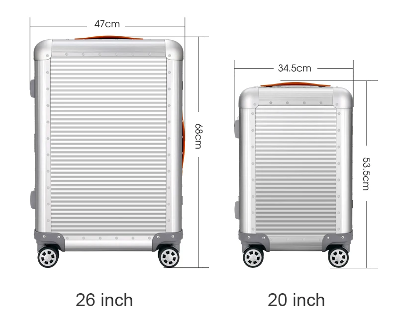 Мужчины 2" 26 дюймов Алюминий известный бренд прокатки чемодан-тележка Спиннер тележка сумка для wo мужчин студенческий школьный чемодан