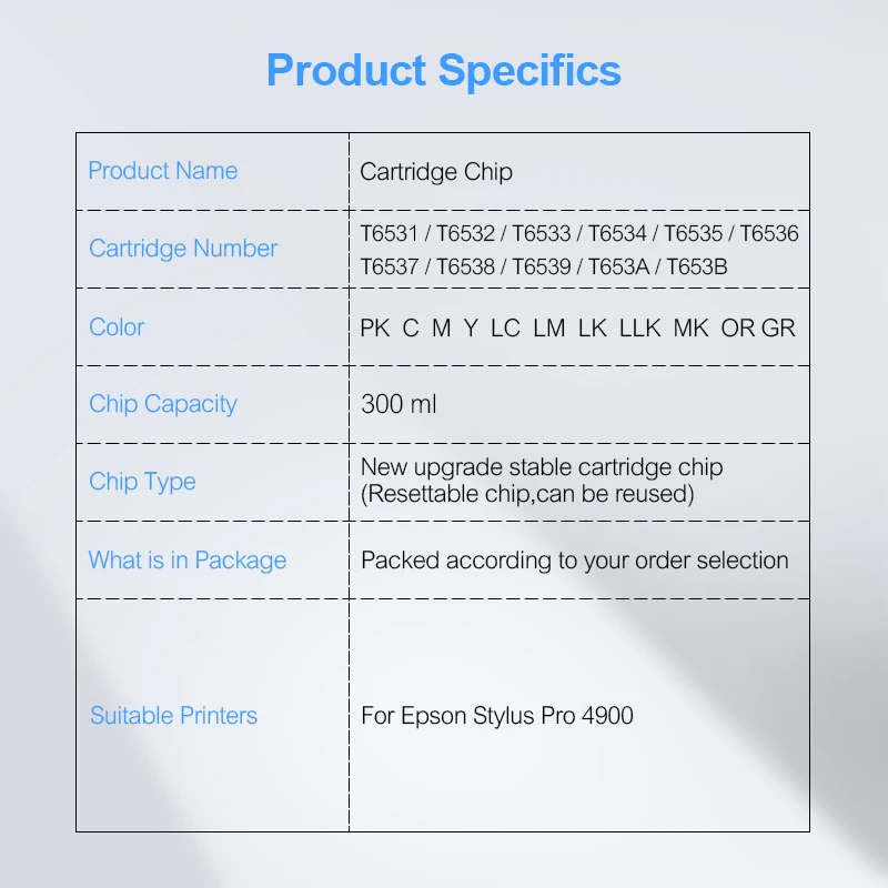 T6531 T6539 T653A T653B картридж чип 4900 Перманентный ARC для Epson Stylus Pro принтер (11 видов цветов