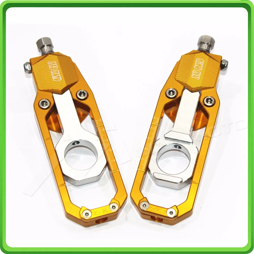 Aluminum motorcycle Chain Tensioner Adjuster fit for YAMAHA R1 YZF R1 2015 2016 2017 YZF-R1 15 16 17 Gold & Silver (2)