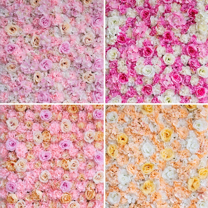 

festival supplies 40x60cm Artificial Flower Backdrop for Wedding birthday baby shower party Wall Romantic Wedding Silk Rose Wh