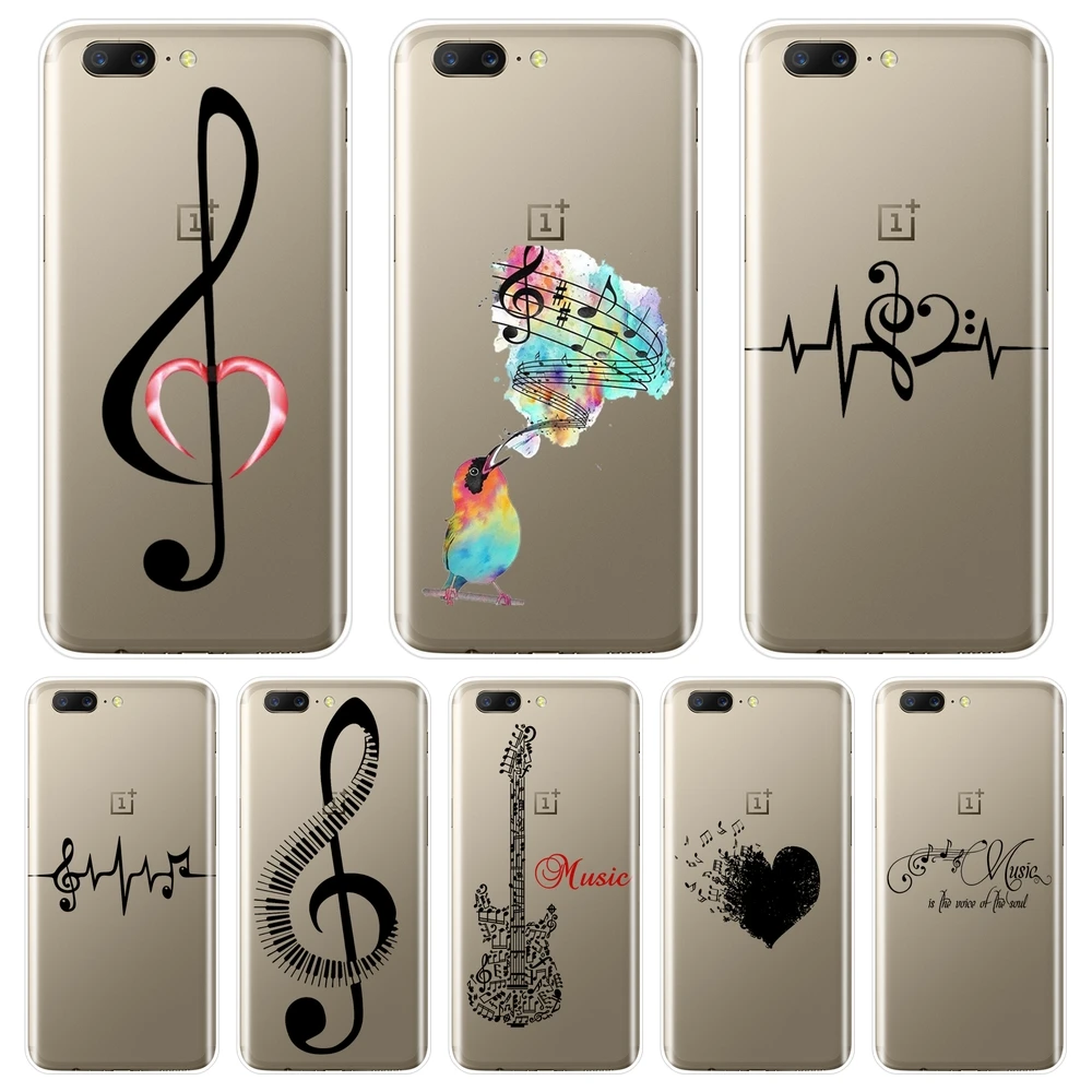 

Music Note Heart Guitar Black Back Cover For OnePlus 6 6T 5 5T 3 3T Soft Silicone Phone Case For One Plus 3 3T 5 5T 6 6T Case