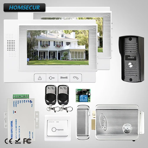 

HOMSECUR 7" Hands-free Video Door Phone Intercom System Electric Lock Supported TC031 + TM702-W