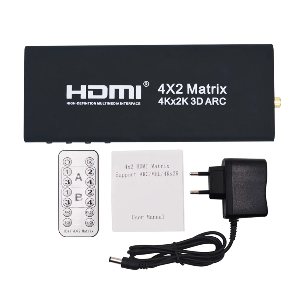 Prix pour Hot New 4x2 HDMI Matrice Commutateur HDMI Switcher HDMI Splitter Soutien ARC 4 K x 2 K Splitter Hub Box Pour PS3 Pour Xbox 360 UE Plug Type Prix pour Hot New 4x2 HDMI Matrice Commutateur HDMI Switcher HDMI Splitter Soutien ARC 4 K x 2 K Splitter Hub Box Pour PS3 Pour Xbox 360 UE Plug Type