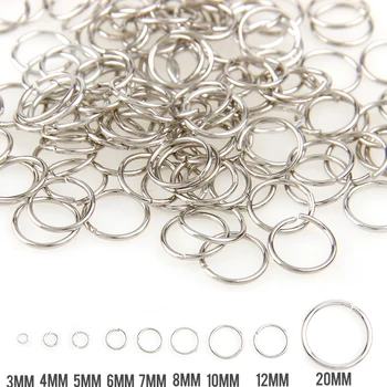 

New White K Mixed Color 3/4/5/6/7/8/10/12/20mm Tone Metal Open Jump Rings Necklace With Close Tool Ring DIY Jewelry Making