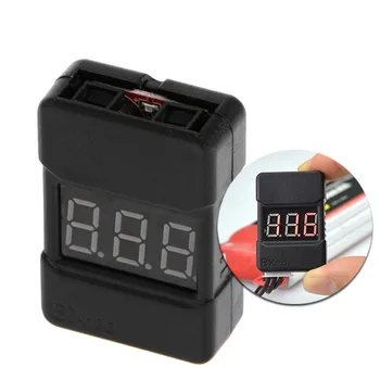 

1pc BX100 1-8S Lipo Battery Low Voltage Power Display Tester Buzzer Alarm Black