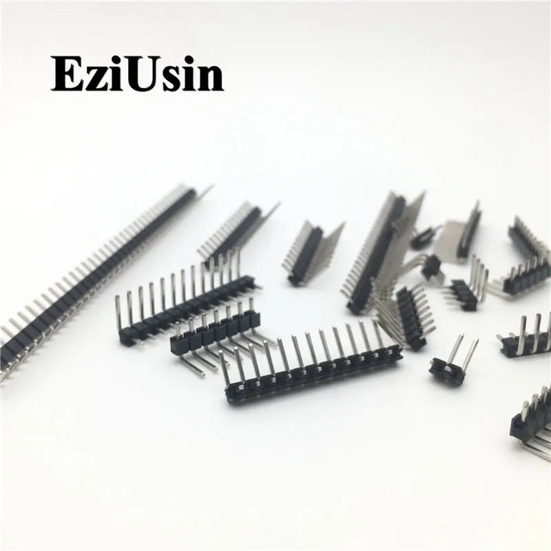 R/A 2.54mm Single Row Right angle Male Breakaway PCB Board Pin Header Connector Pinheader 1*3/4/10/12/15/40Pin For Arduino