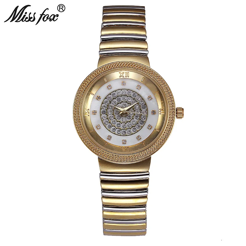 

MISSFOX Women Gold Watch Fashion Brand Rhinestone Japan Movement Small Metal Watch Bracelets Carnaval Imported-China Kol Saati