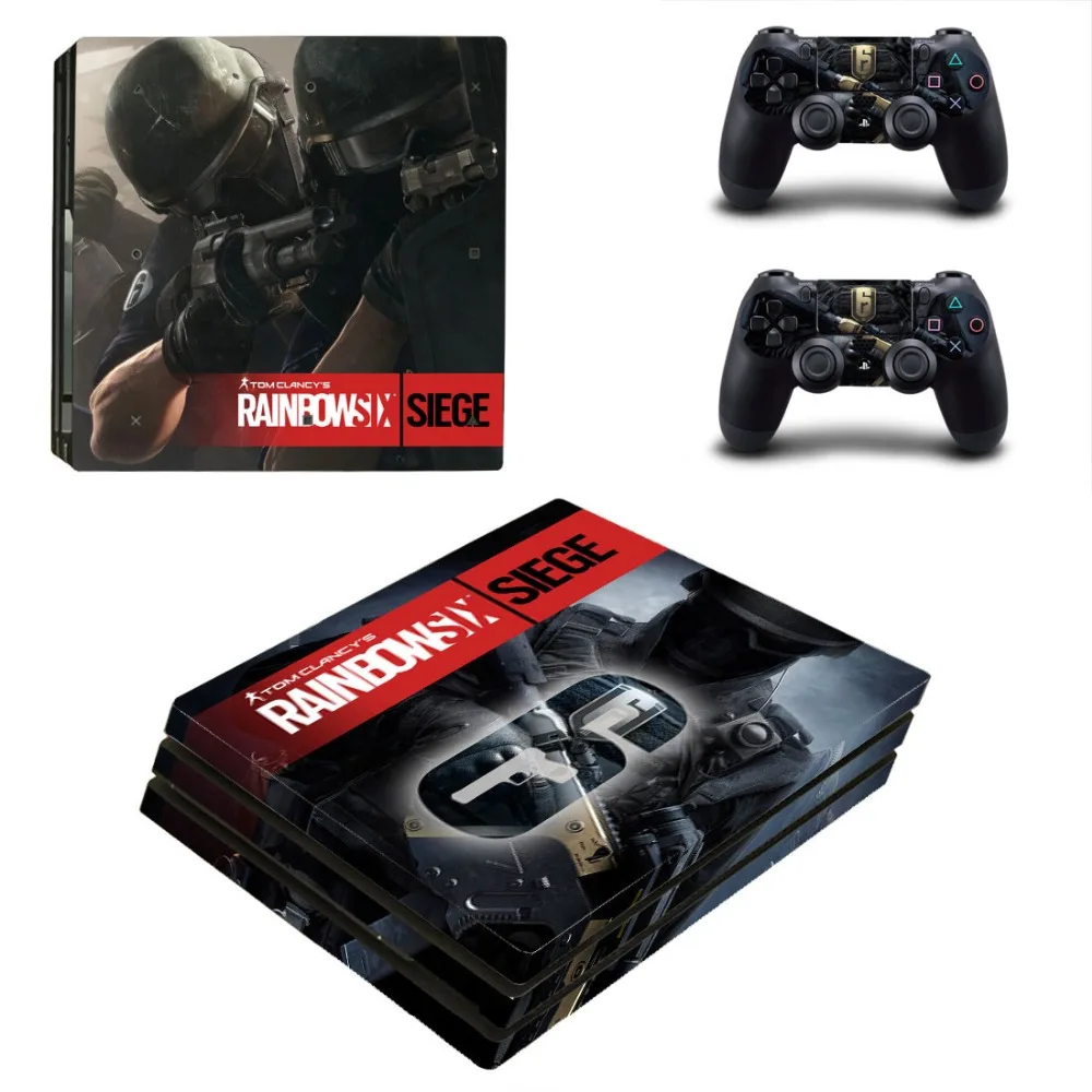 Виниловая наклейка Tom Clancy's Rainbow Six Siege PS4 Pro для консоли Playstation 4 и 2 контроллера