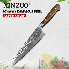 XINZUO Newest 67 layers 8″ chef knife Japaness Damascus steel kitchen knife rosewood handle slicing knife cleaver cutlery cutter