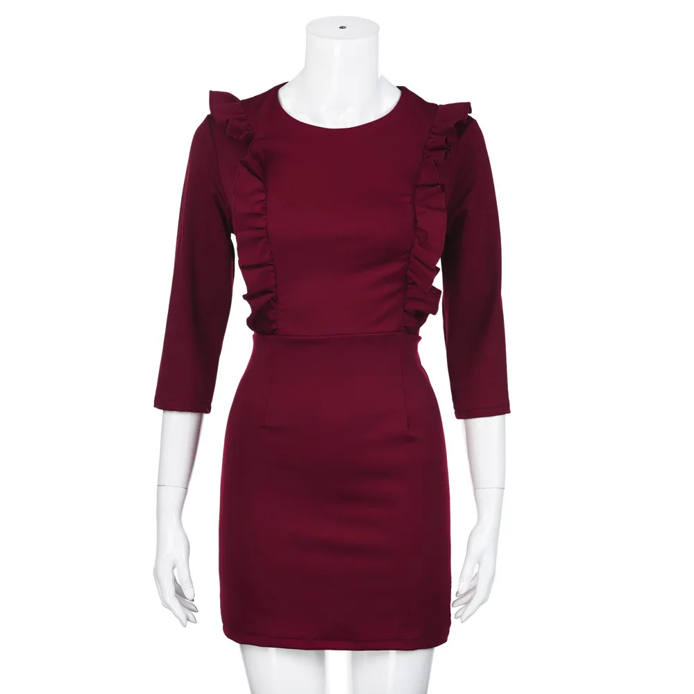 Vestidos verano 2018 женское летнее платье с рукавом три четверти повседневное цельное