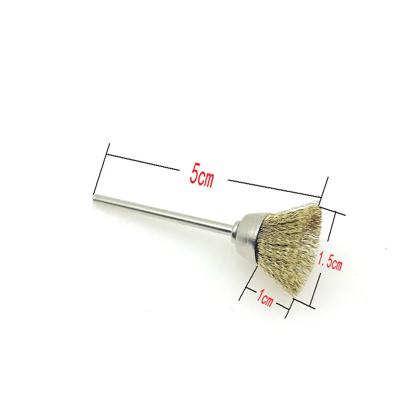 2,35 мм хвостовик 15 мм форма чашки латунная проволочная полировальная щетка для вращающегося инструмента