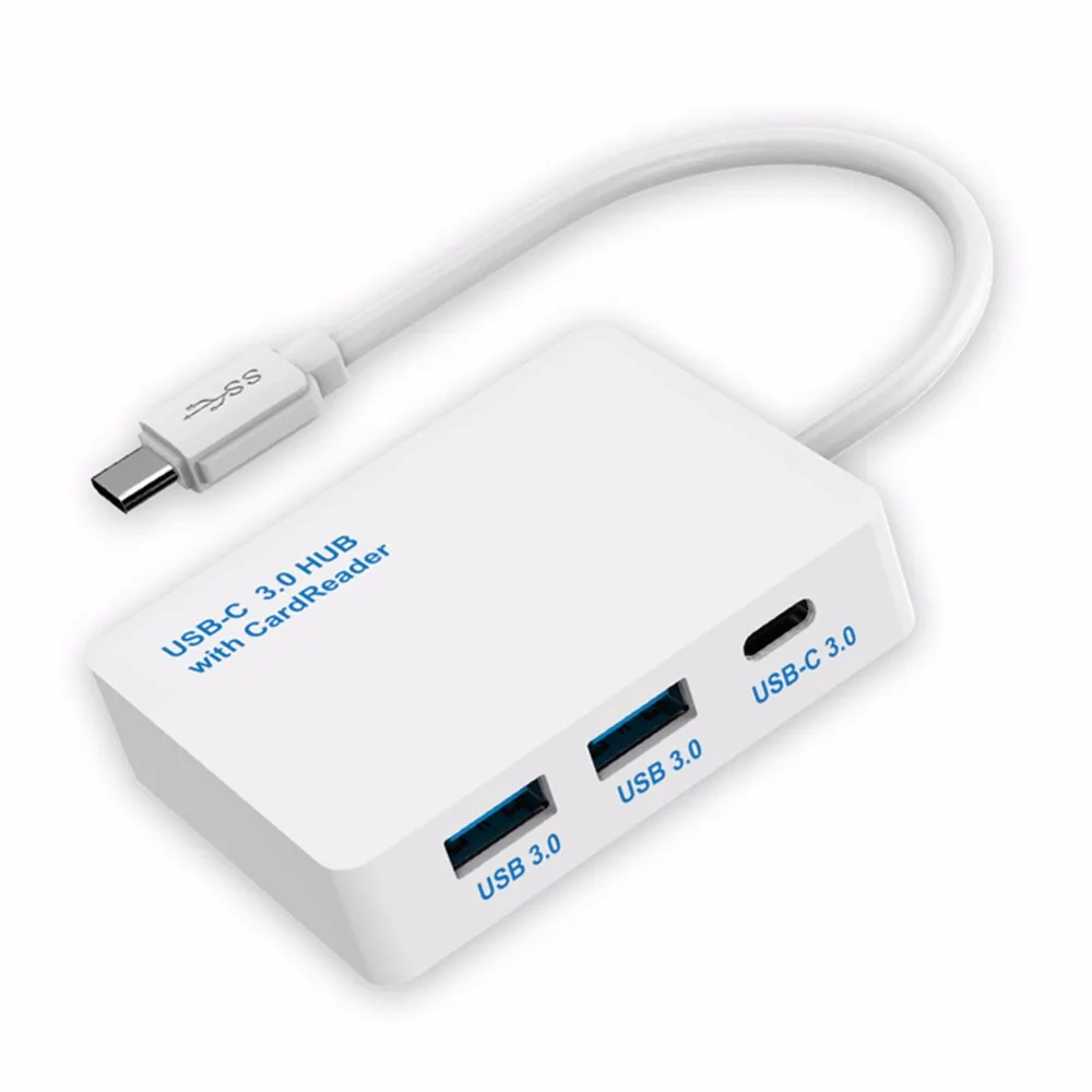 

USB-C Hub, USB 3.0 Type C 2-Port OTG Hub with 4-Slot SD/TF/MS/M2 Memory Card Reader and Power Delivery for Charging